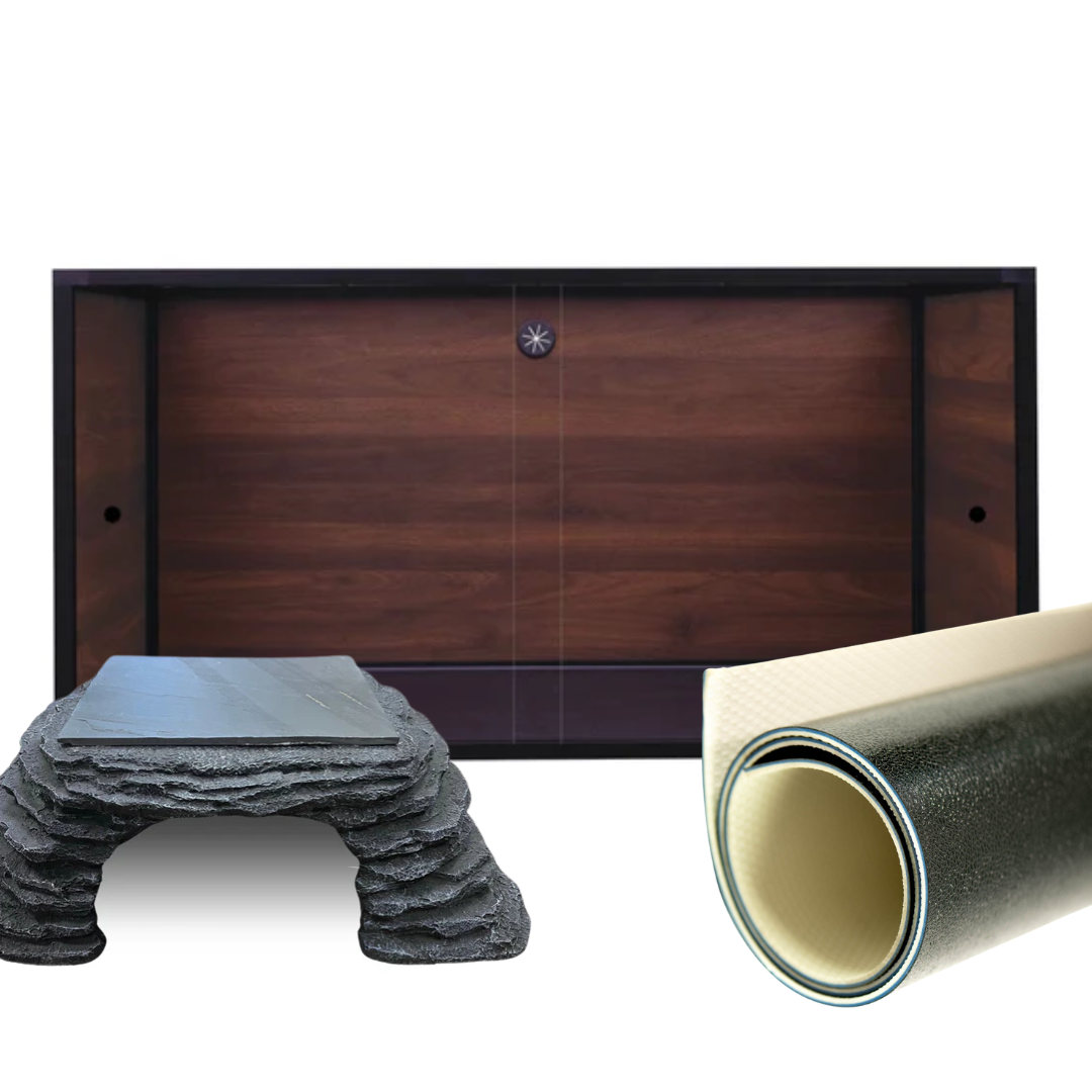 Essentials Bundle: 4'x2'x2' Reptile Enclosure + Zen Mat + Zen Cave